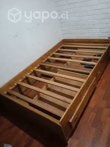 Cama plaza y media de madera - Imagen 6