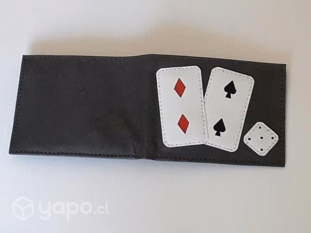 Billetera Vistensor, de cuero, diseño Casino