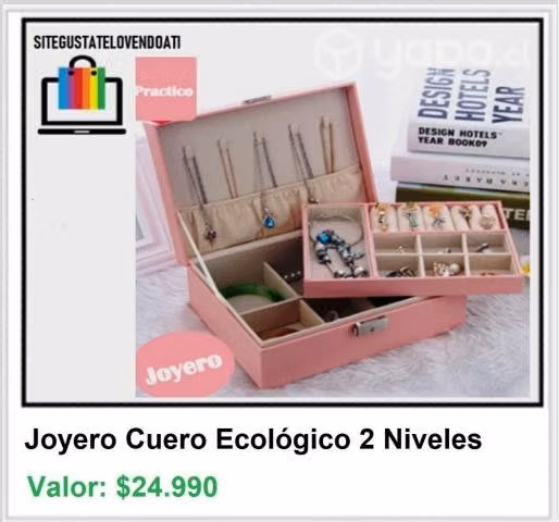 Joyero Organizador Elegante Dos Niveles