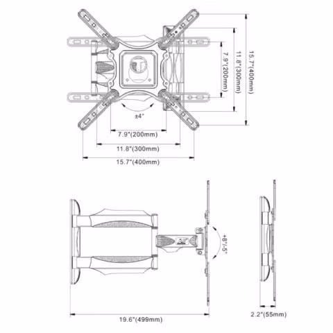 Soporte de TV Pared 32 a 55 Pulgadas NB-P4