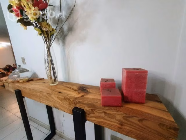 Mesa de arrimo Estilo Industrial Durmientes Roble
