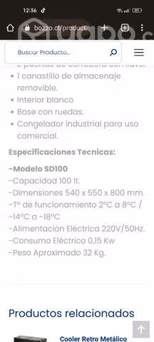 Freezer 100lt tapa de vidrio, precio conversable