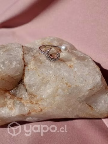 Anillo luna circon ajustable