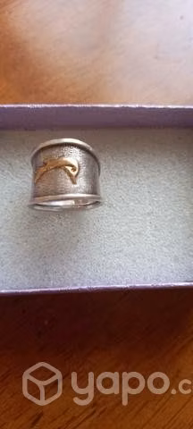 Anillo plata con oro