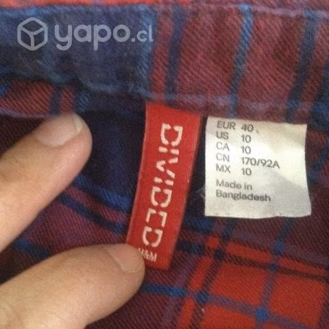 Camisa Mujer Cuadrille, Leñadora Marca Divided H&M