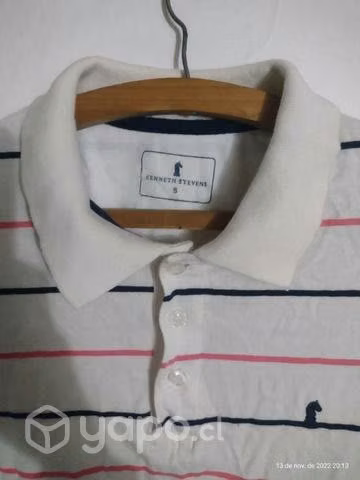 Polera blanca a rayas