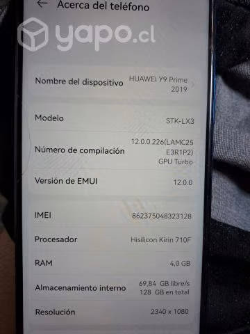 celular Huawei y9 prime