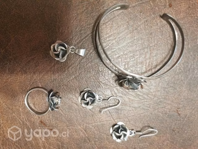Juego Conjunto de Plata 925 Envejecido