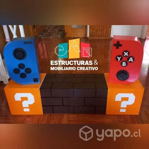 Cajonera Tipo consola Gamer y repisa Mario Bros