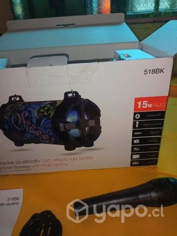 Parlante Karaoke Bluetooth Fm/Usb/Microfono/Led