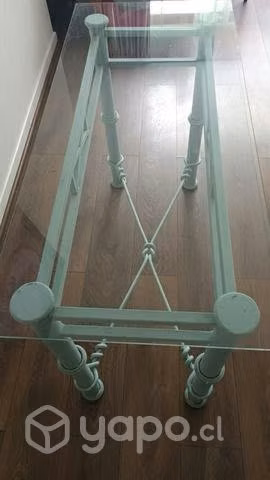 Mesa estructura metálica con vidrio - Imagen 3