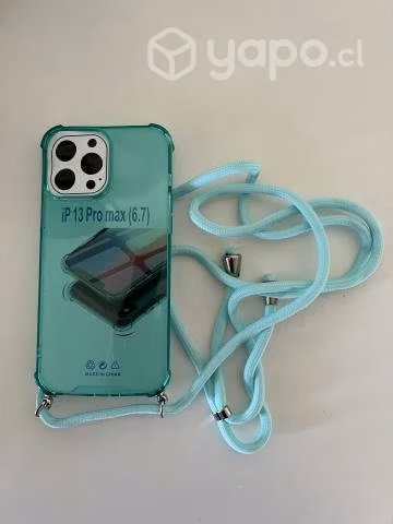 Funda Iphone 13 Pro Max Nueva Verde con Cordon