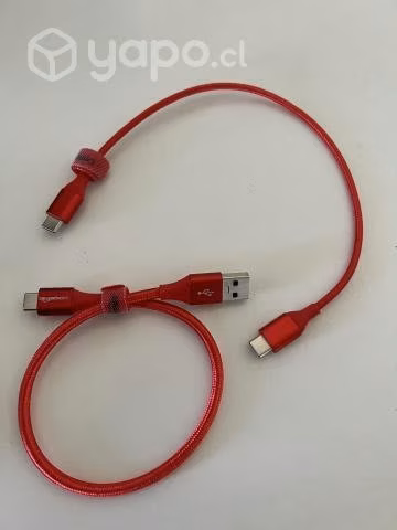 Cables Rojo USB-USB C + USB C -USB C Nuevos 30 cm