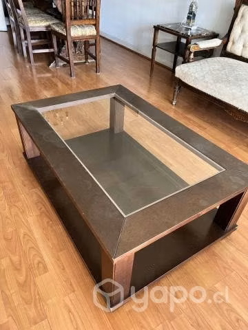 Mesa centro madera y vidrio
