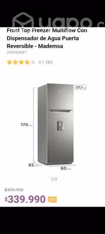 Refrigerador Mademsa Altus 1350 W sistema no frost