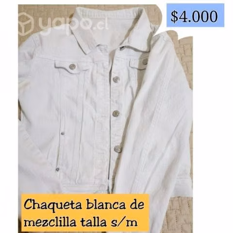 Chaqueta blanca de mezclilla