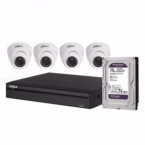 Pack 4 Cámaras Domo 1080p HD Dahua