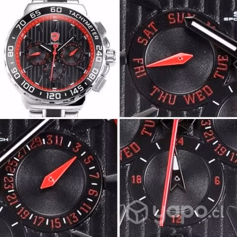 Reloj Shark Blacknose Rojo Deportivo impermeable