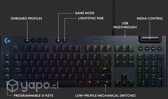Teclado gamer Logitech G815 Tactile inglés RGB