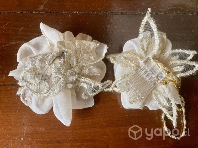 Vestido de novia con todos sus accesorios