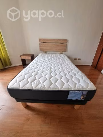 Cama CIC 1.5 plazas + respaldo y velador