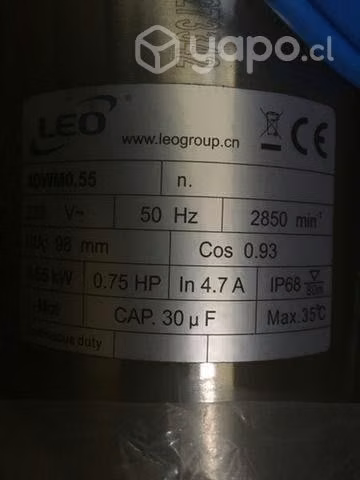 Bomba pozo profundo Leo 4XRSm 5/6-0.55 nueva