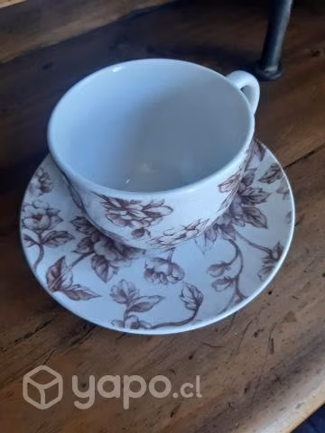 Gran taza chocolatera porcelana diseño vintage - Imagen 5