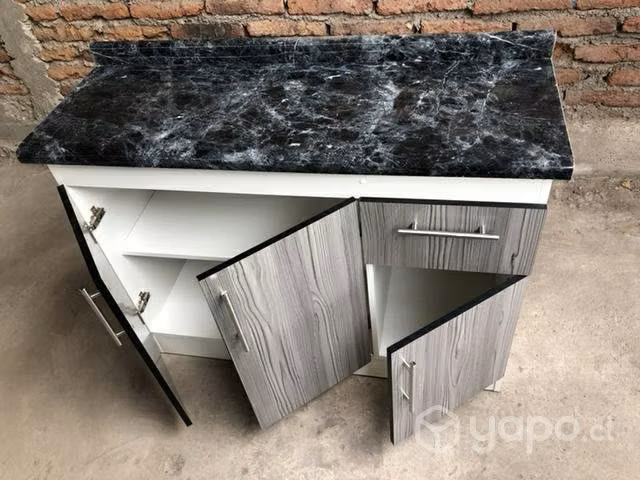 Mueble meson base 3 cuerpos gris oscuro - Imagen 2