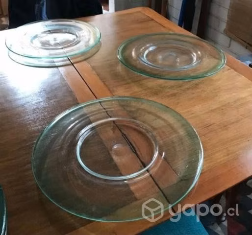 6 platos de vidrio. Ideal como base de platos - Imagen 3
