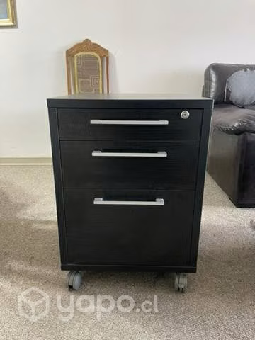 Cajonera office negra con ruedas