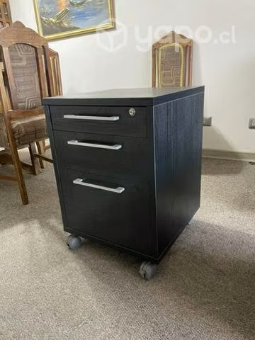 Cajonera office negra con ruedas - Imagen 3