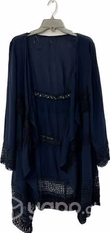 Tapado Abierto Hippie Chic Talla M/l Azul Marino