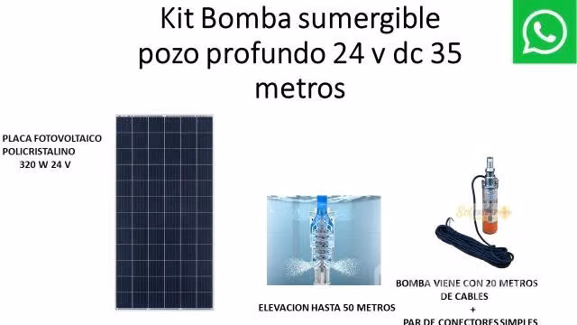 Kit Full Bomba Pozo Profundo con Panel Solar 250w