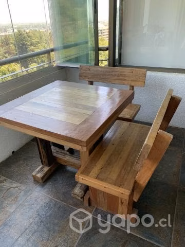 Juego terraza madera rustico