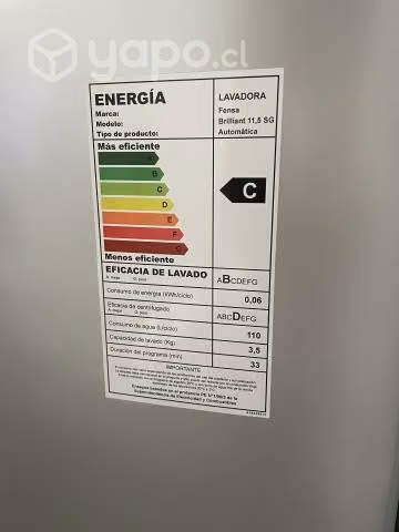 Lavadora fensa brilliant 11.5 sg