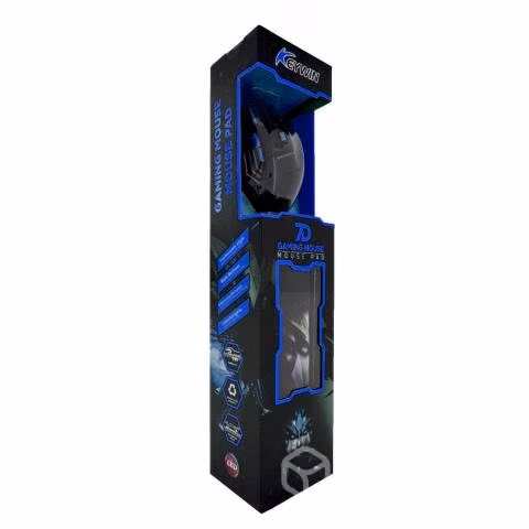 Kit Mouse Gamer Mousepad Ergonomico Azul - Imagen 3