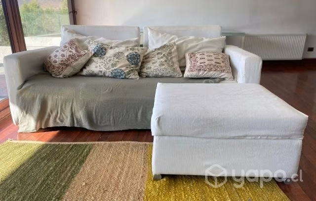 Sillón cama de 2 plazas tipo cama nido + Puff.