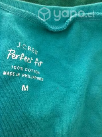Blusa, Polera verde mujer, Algodón Marca J. Crew