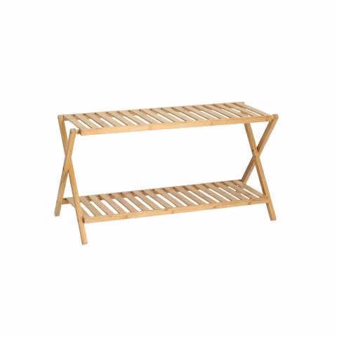 Zapatero Organizador De Madera 2 Niveles Café Clar