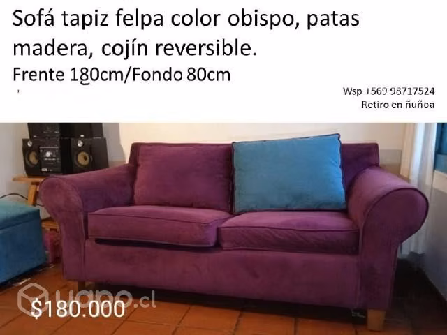 Sofá dos cuerpos felpa
