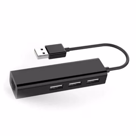 Adaptador usb 2.0 a rj45 (lan) con 3 puertos usb h