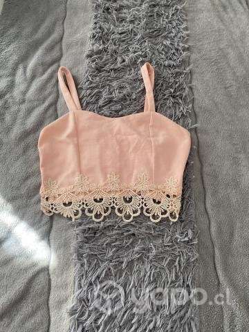 Crop rosado talla S