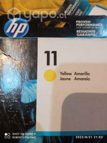 Tinta HP 11 yellow original de alta