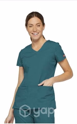 Polera clínica mujer turquesa Dikies talla XS
