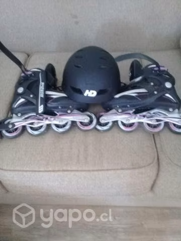 Patines marca hondar n 40 y casco marca HD talla m