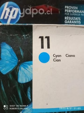 Tinta HP 11 cyan original de t