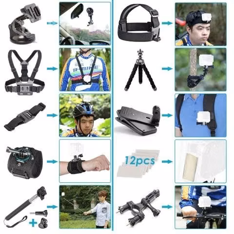 Kit 51 Accesorios Camara Deportiva Gopro con Estuc