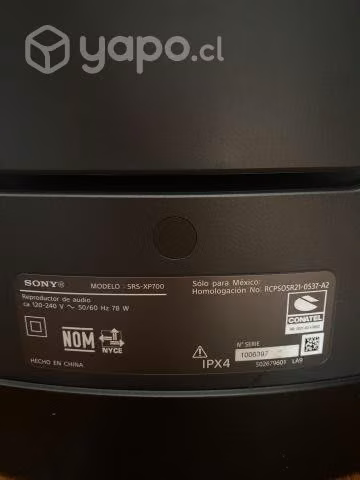 Parlante Bluetooth Portátil Srs-Xp700 SONY