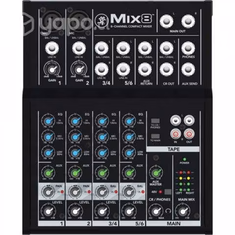 Mackie MIX8 - Mixer compacto 8 canales - 2 XLR