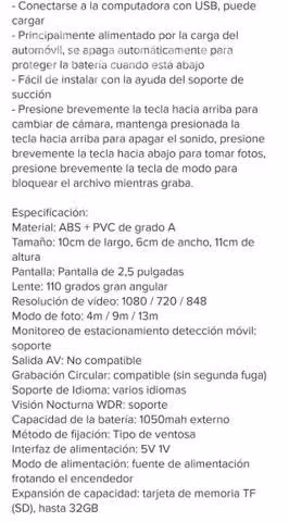 Camara para auto Dashcam
